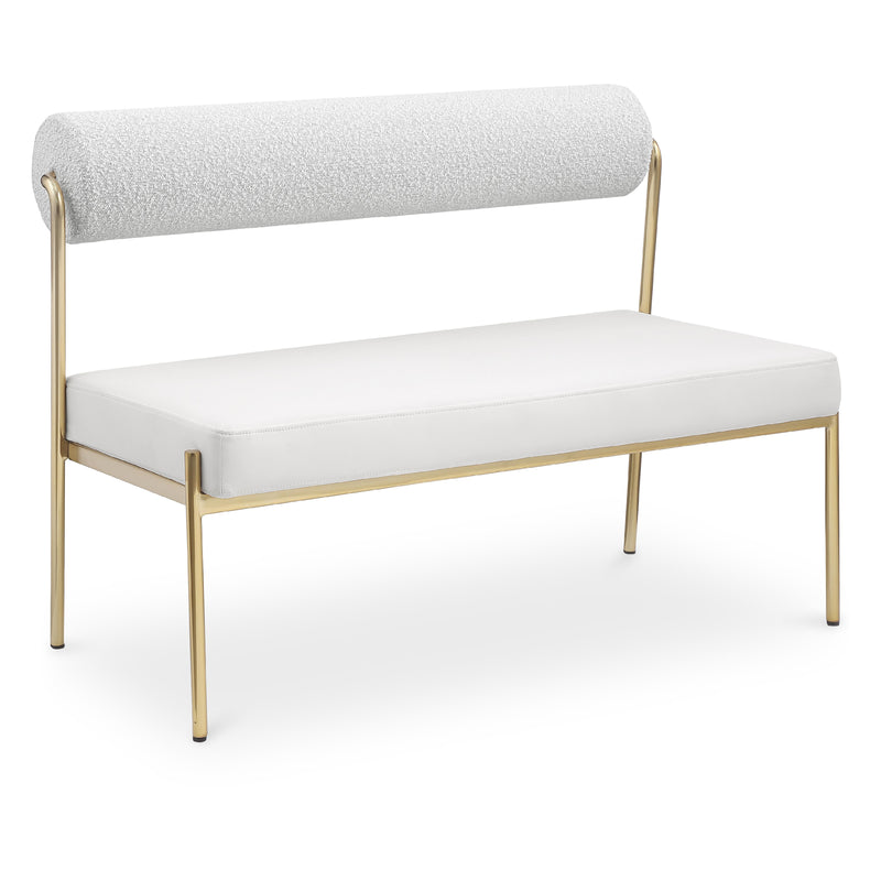 Meridian Carly Cream Vegan Leather Bench IMAGE 1