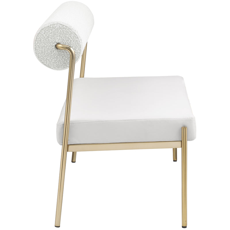 Meridian Carly Cream Vegan Leather Bench IMAGE 5