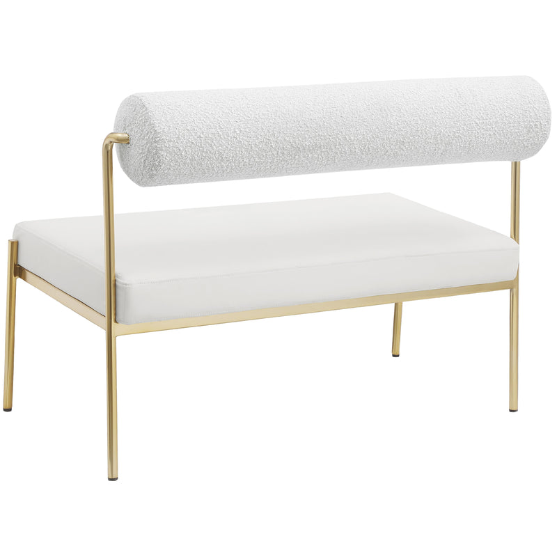 Meridian Carly Cream Vegan Leather Bench IMAGE 6