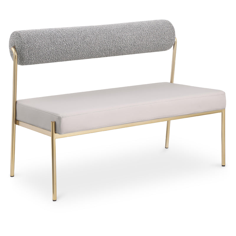 Meridian Carly Taupe Vegan Leather Bench IMAGE 1