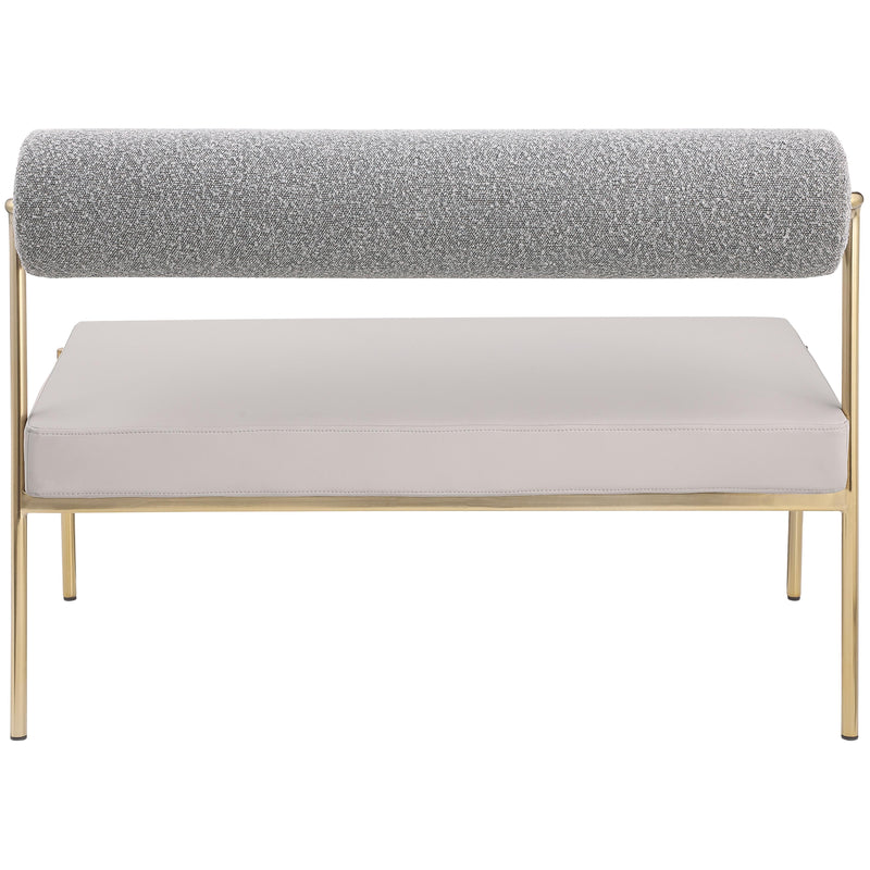 Meridian Carly Taupe Vegan Leather Bench IMAGE 3