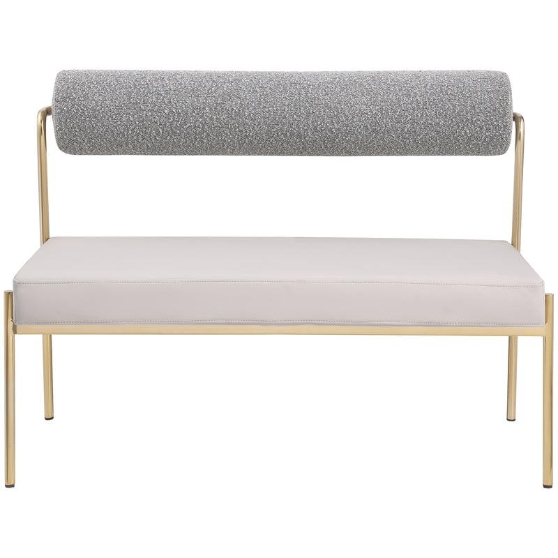 Meridian Carly Taupe Vegan Leather Bench IMAGE 4