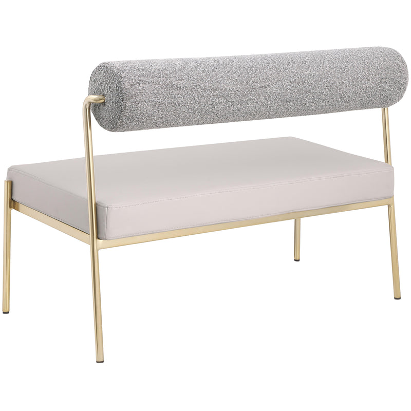 Meridian Carly Taupe Vegan Leather Bench IMAGE 6