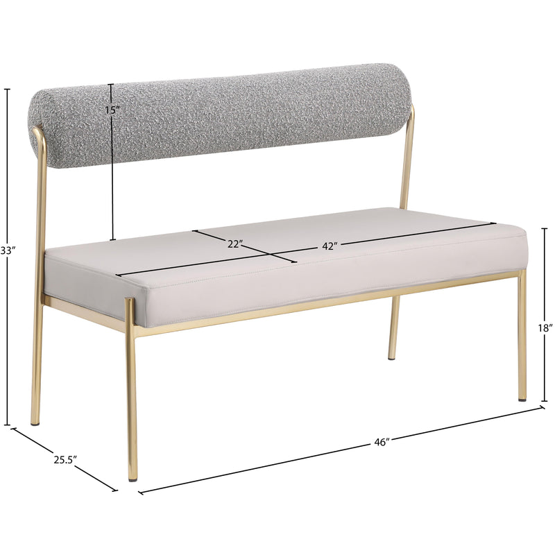 Meridian Carly Taupe Vegan Leather Bench IMAGE 9