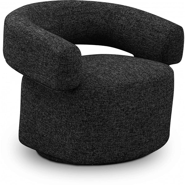 Diamond Modern Furniture Meridian Niya Swivel Fabric Accent Chair 598Black IMAGE 1