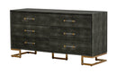 Modrest Howard - Modern Shagreen Grey Leatherette & Gold Dresser
