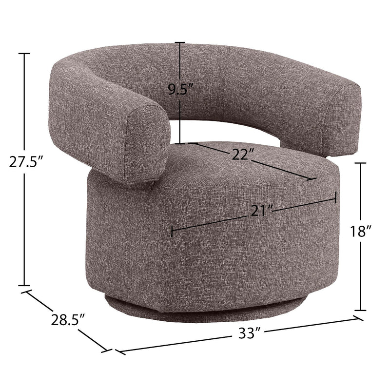 Diamond Modern Furniture Meridian Niya Swivel Fabric Accent Chair 598Brown IMAGE 10