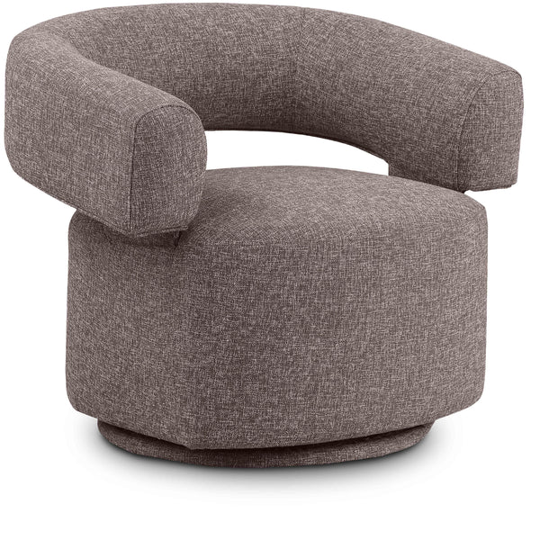 Diamond Modern Furniture Meridian Niya Swivel Fabric Accent Chair 598Brown IMAGE 1
