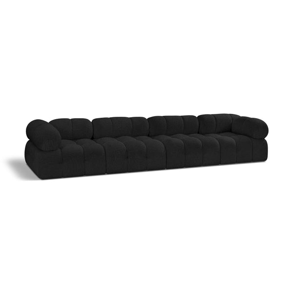 Meridian Ames Black Boucle Fabric Modular Sofa IMAGE 1