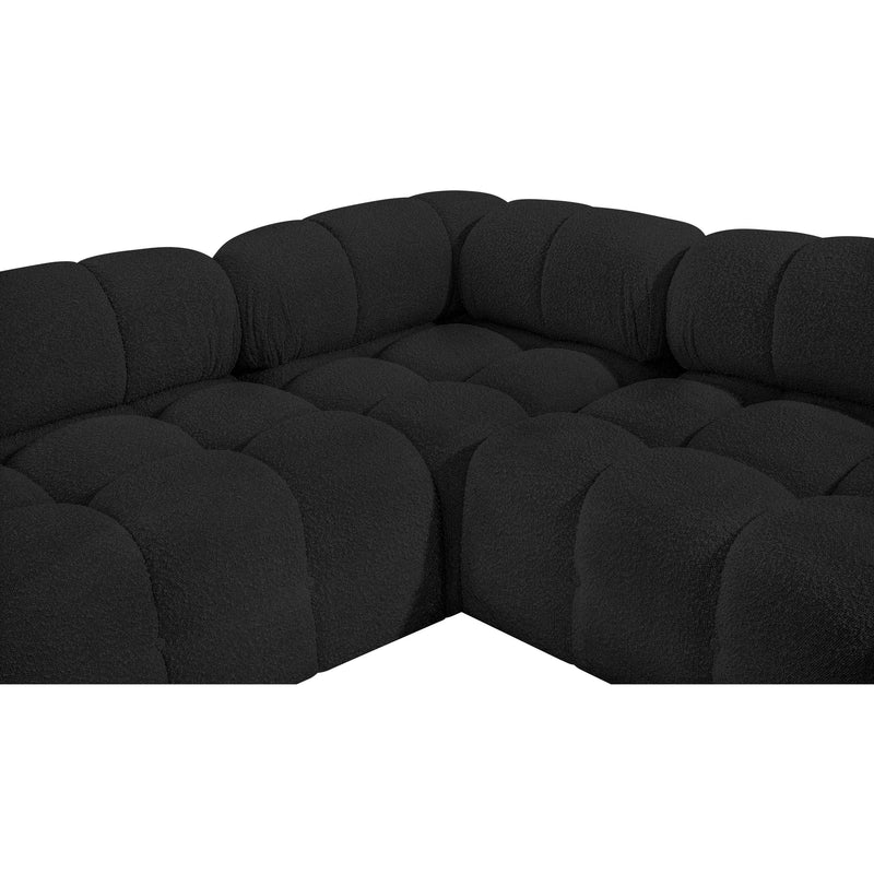 Meridian Ames Black Boucle Fabric Modular Sectional IMAGE 10