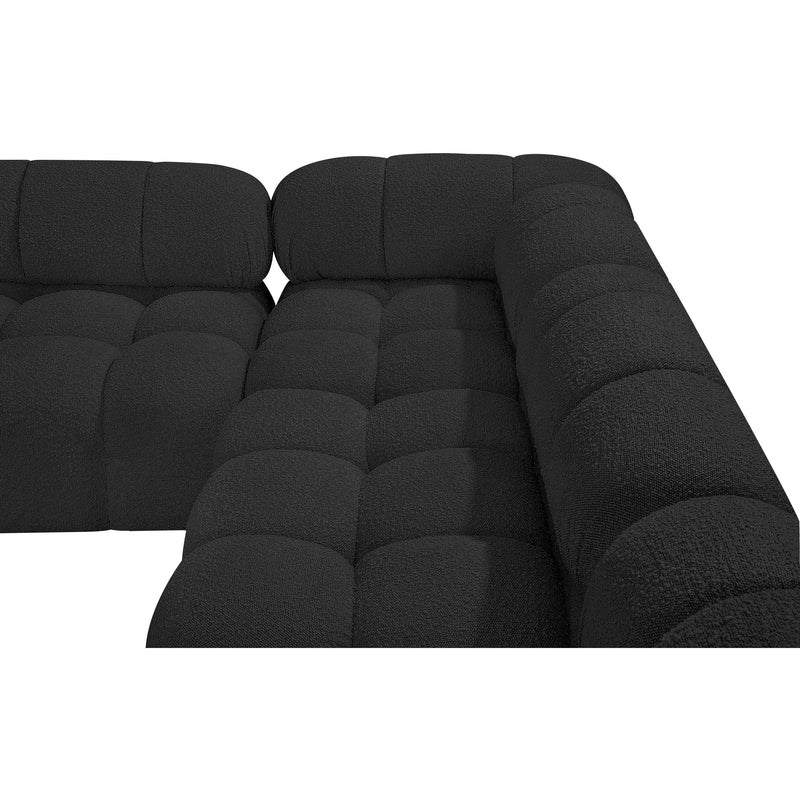 Meridian Ames Black Boucle Fabric Modular Sectional IMAGE 11