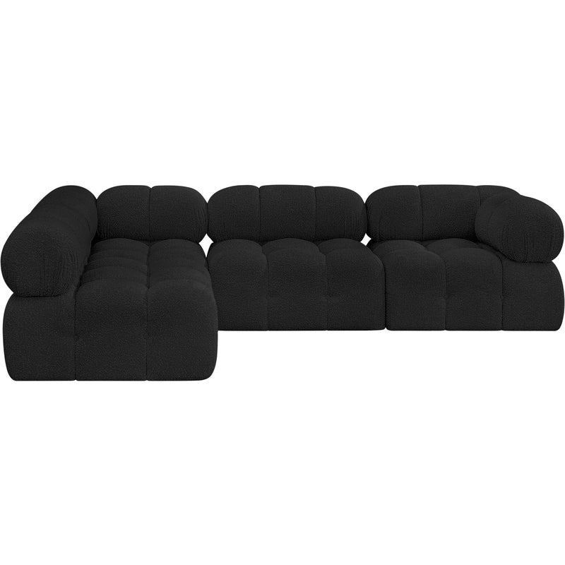 Meridian Ames Black Boucle Fabric Modular Sectional IMAGE 4