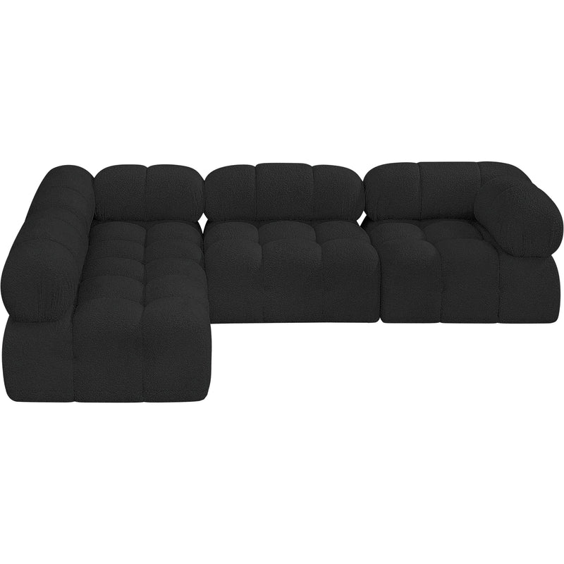 Meridian Ames Black Boucle Fabric Modular Sectional IMAGE 5