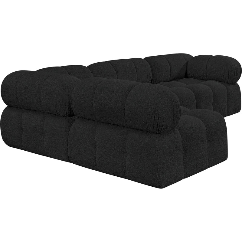 Meridian Ames Black Boucle Fabric Modular Sectional IMAGE 6