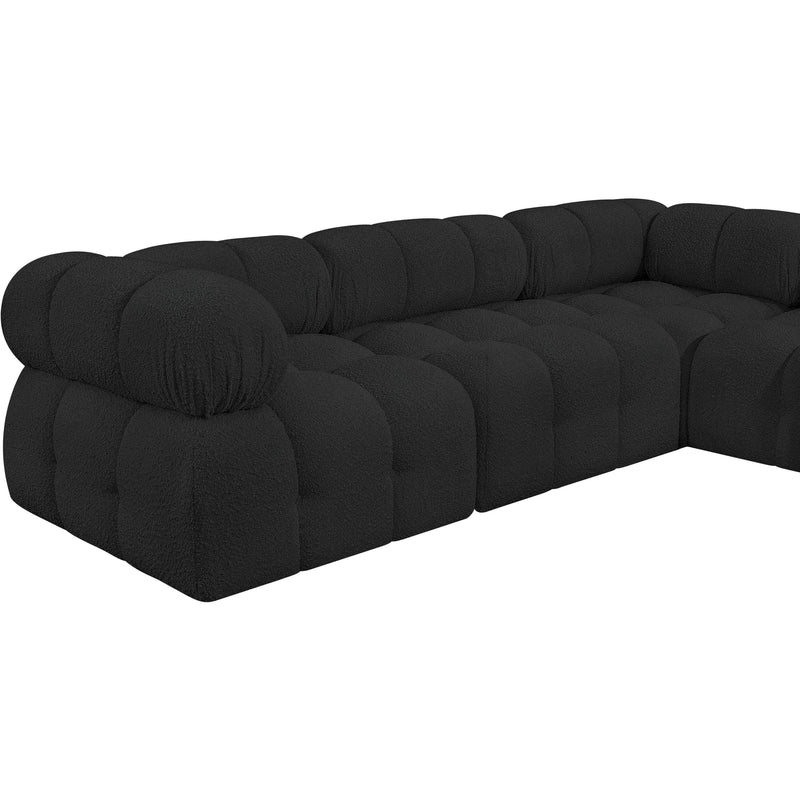 Meridian Ames Black Boucle Fabric Modular Sectional IMAGE 12