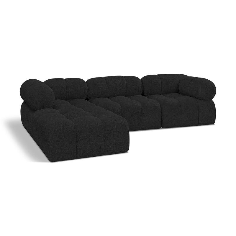 Meridian Ames Black Boucle Fabric Modular Sectional IMAGE 1