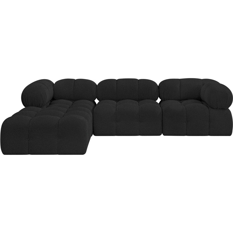 Meridian Ames Black Boucle Fabric Modular Sectional IMAGE 4