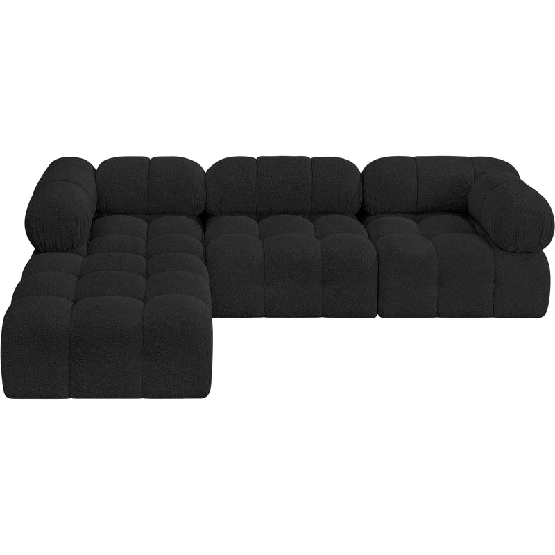 Meridian Ames Black Boucle Fabric Modular Sectional IMAGE 5