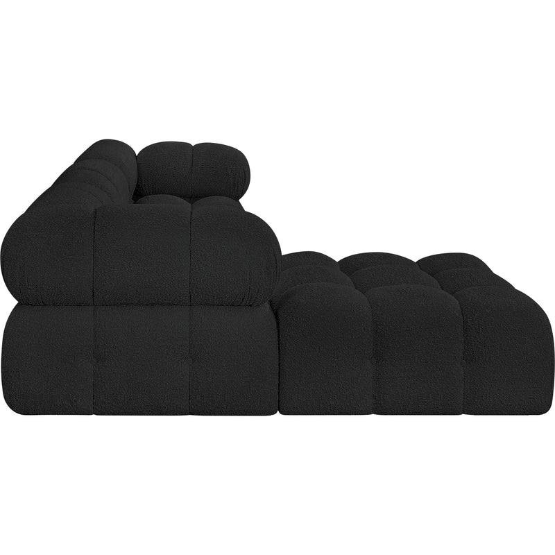 Meridian Ames Black Boucle Fabric Modular Sectional IMAGE 7