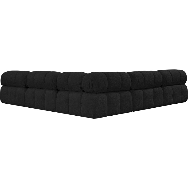 Meridian Ames Black Boucle Fabric Modular Sectional IMAGE 3