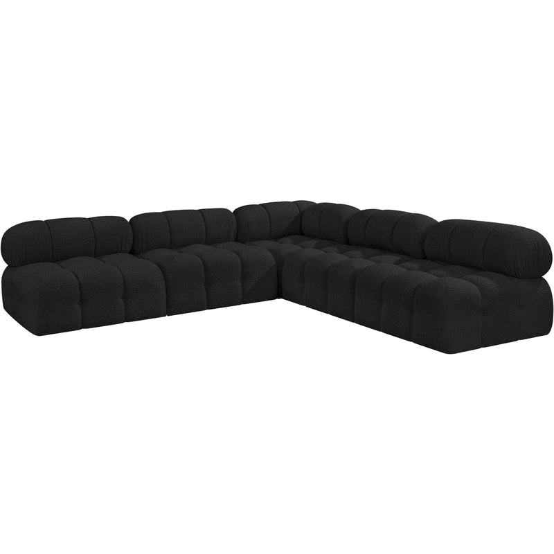 Meridian Ames Black Boucle Fabric Modular Sectional IMAGE 4