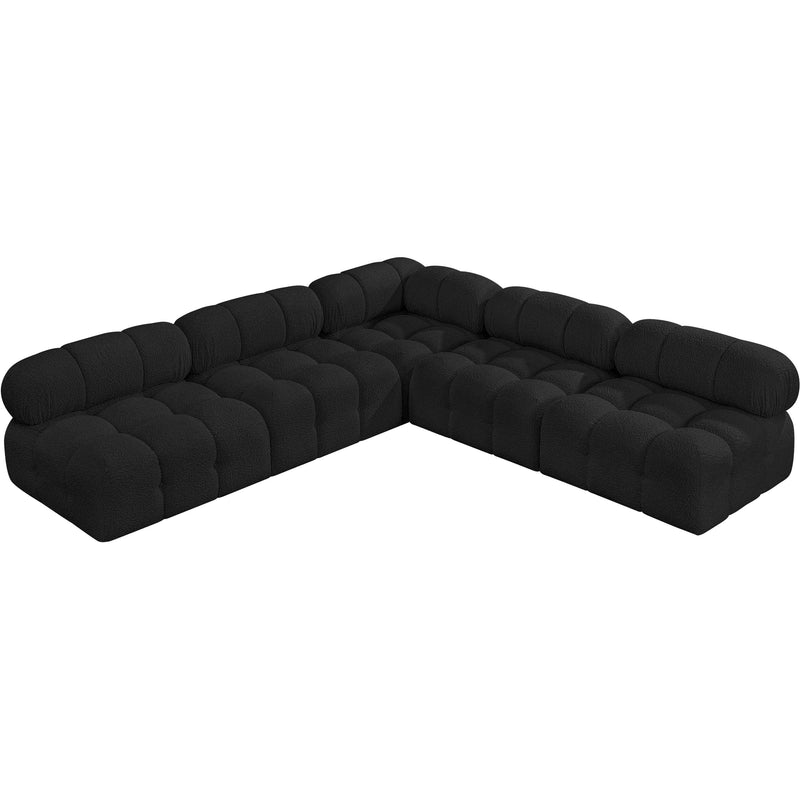 Meridian Ames Black Boucle Fabric Modular Sectional IMAGE 5