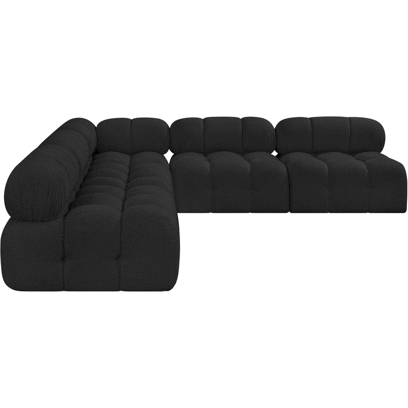 Meridian Ames Black Boucle Fabric Modular Sectional IMAGE 7