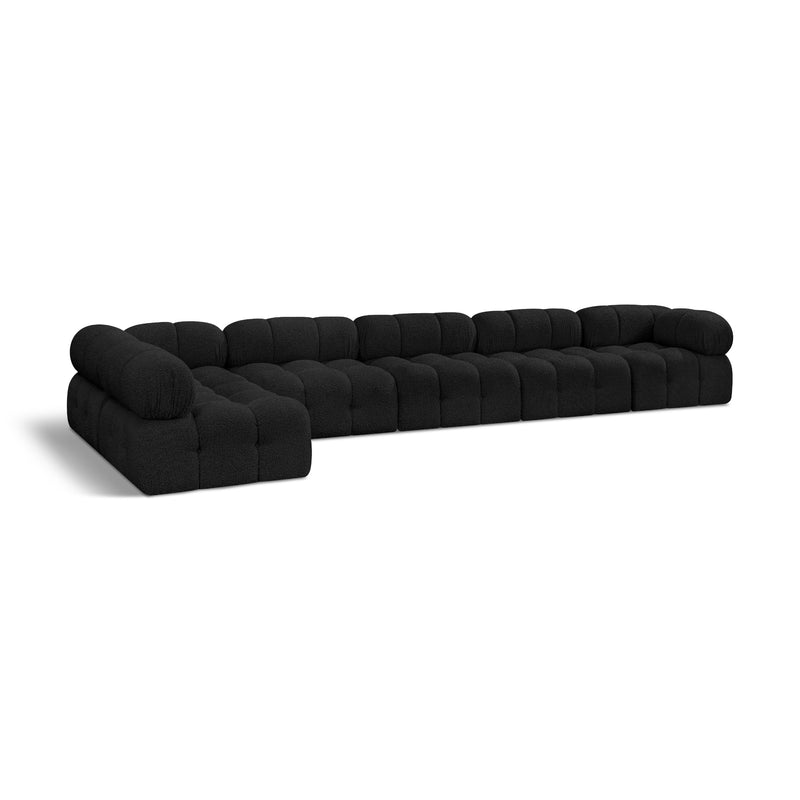 Meridian Ames Black Boucle Fabric Modular Sectional IMAGE 1
