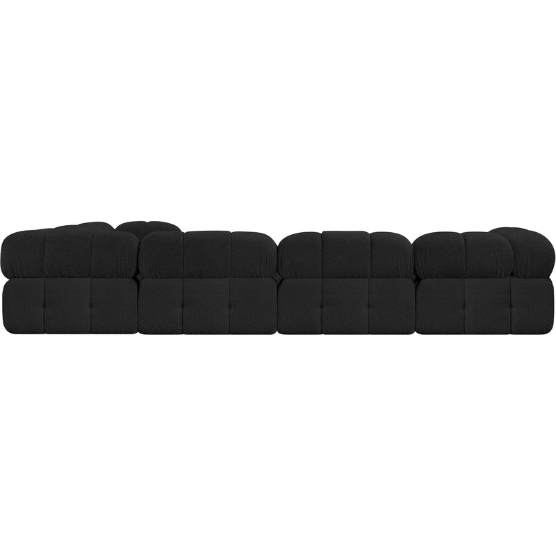 Meridian Ames Black Boucle Fabric Modular Sectional IMAGE 3