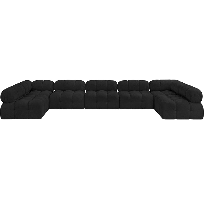 Meridian Ames Black Boucle Fabric Modular Sectional IMAGE 4