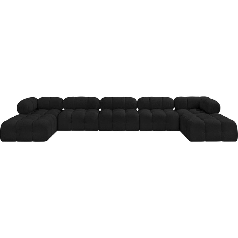 Meridian Ames Black Boucle Fabric Modular Sectional IMAGE 4