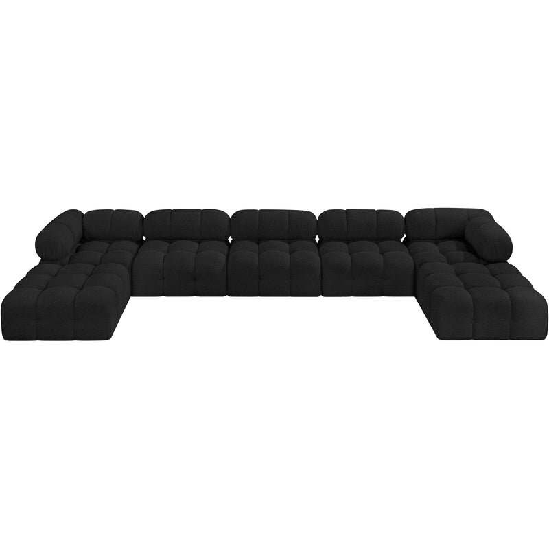 Meridian Ames Black Boucle Fabric Modular Sectional IMAGE 5