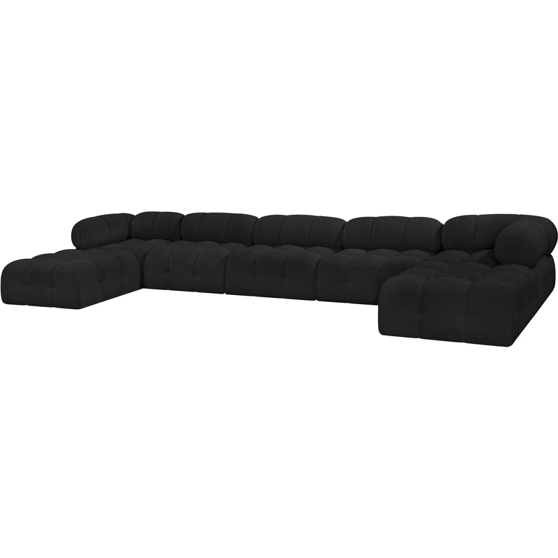 Meridian Ames Black Boucle Fabric Modular Sectional IMAGE 6