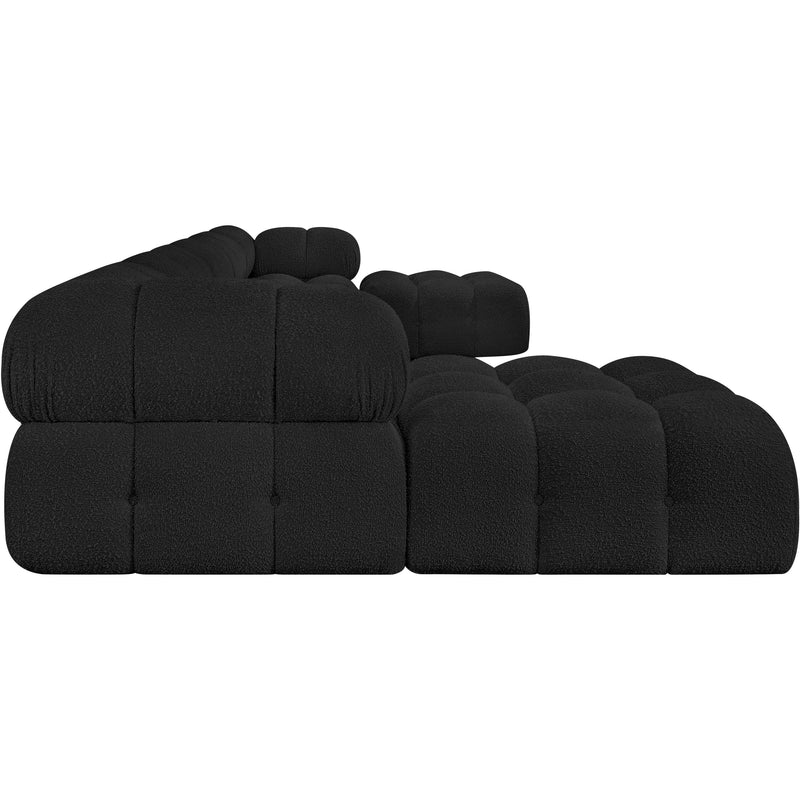 Meridian Ames Black Boucle Fabric Modular Sectional IMAGE 7