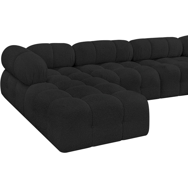 Meridian Ames Black Boucle Fabric Modular Sectional IMAGE 8