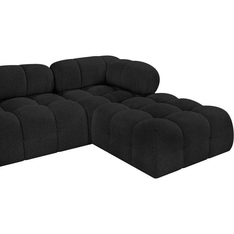 Meridian Ames Black Boucle Fabric Modular Sectional IMAGE 9