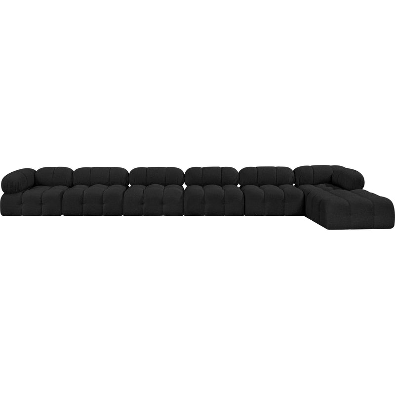 Meridian Ames Black Boucle Fabric Modular Sectional IMAGE 3