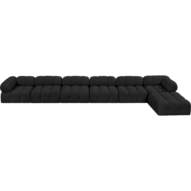 Meridian Ames Black Boucle Fabric Modular Sectional IMAGE 4