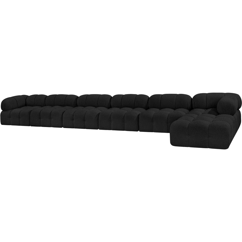 Meridian Ames Black Boucle Fabric Modular Sectional IMAGE 5