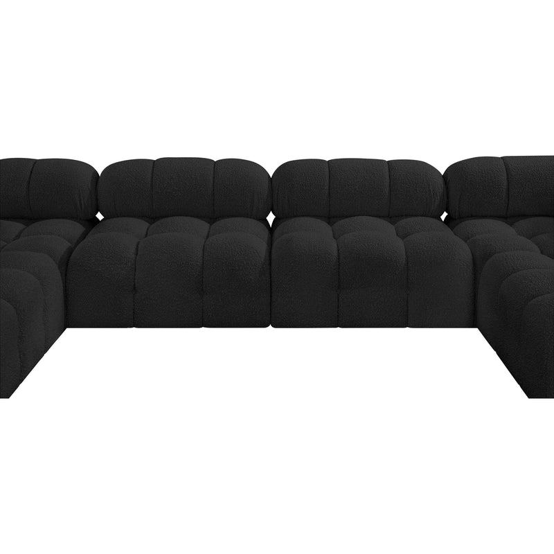 Meridian Ames Black Boucle Fabric Modular Sectional IMAGE 8