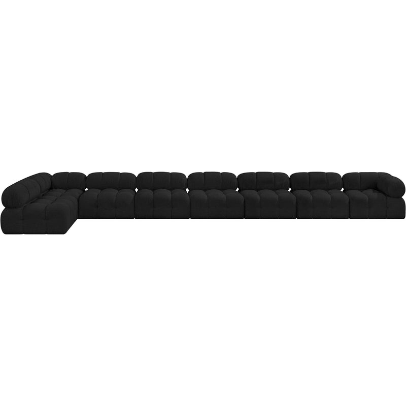 Meridian Ames Black Boucle Fabric Modular Sectional IMAGE 5