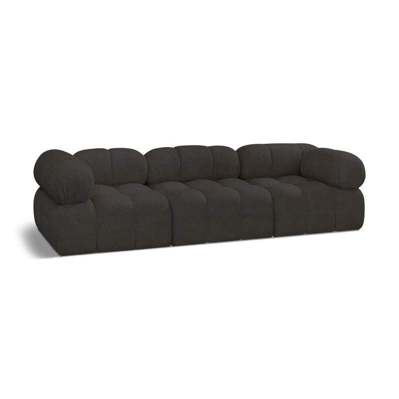 Meridian Ames Brown Boucle Fabric Modular Sofa IMAGE 1