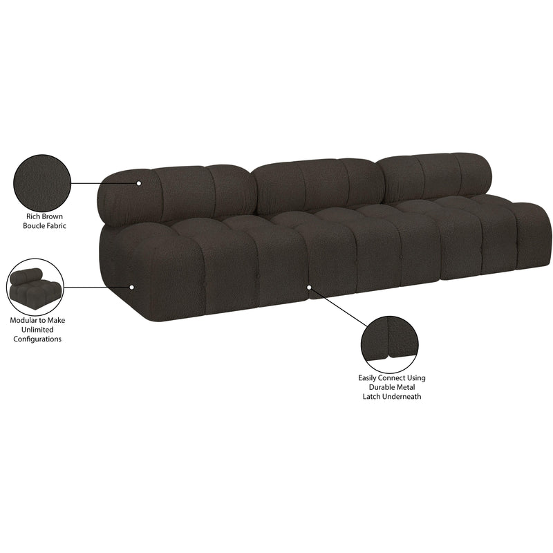 Meridian Ames Brown Boucle Fabric Modular Sofa IMAGE 10