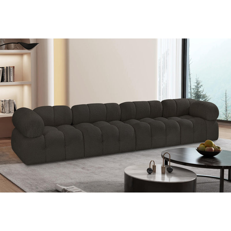 Meridian Ames Brown Boucle Fabric Modular Sofa IMAGE 2