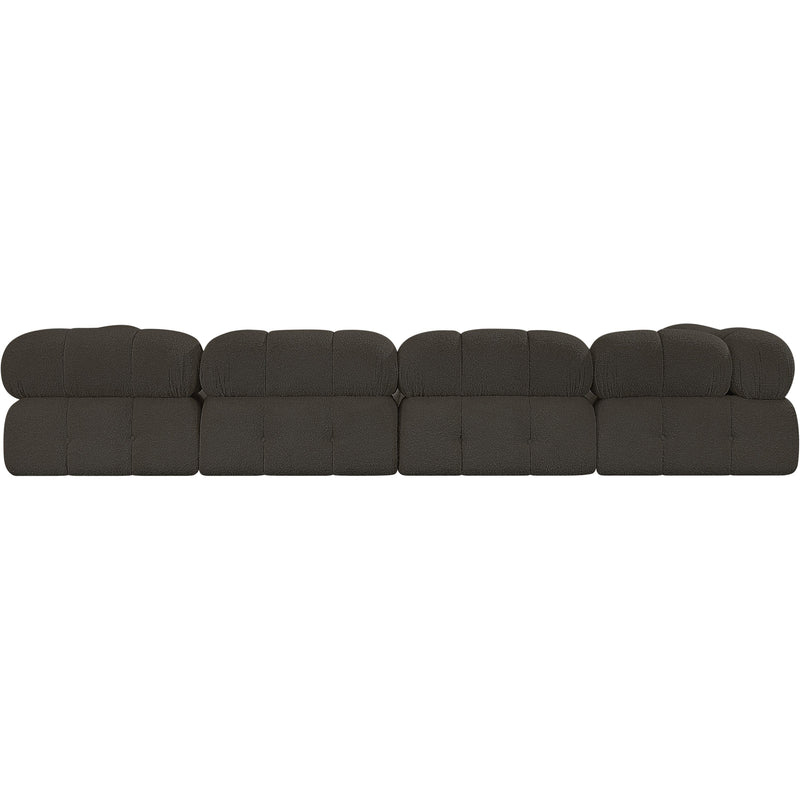 Meridian Ames Brown Boucle Fabric Modular Sofa IMAGE 3