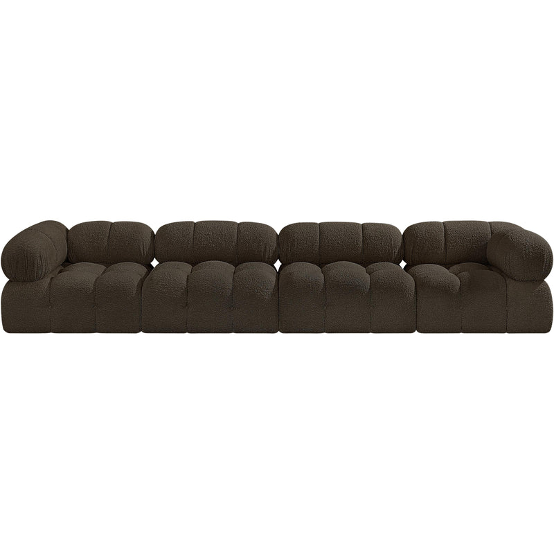 Meridian Ames Brown Boucle Fabric Modular Sofa IMAGE 4