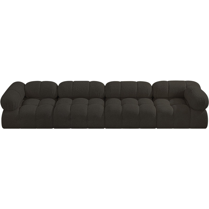 Meridian Ames Brown Boucle Fabric Modular Sofa IMAGE 5