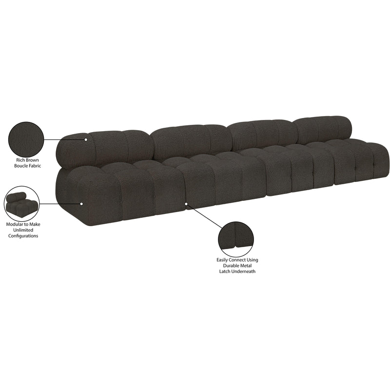 Meridian Ames Brown Boucle Fabric Modular Sofa IMAGE 10