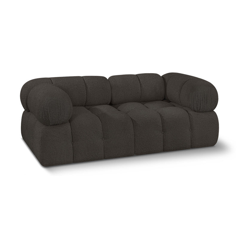 Meridian Ames Brown Boucle Fabric Modular Sofa IMAGE 1