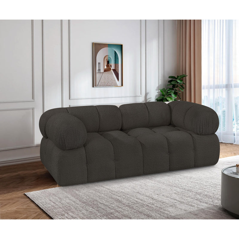 Meridian Ames Brown Boucle Fabric Modular Sofa IMAGE 2